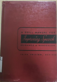 Image of A Drill Manual for Improving Speech
